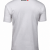 Achterkant van het witte #STOUT Sketch Kiss T-Shirt met neklogo