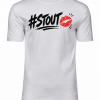 #STOUT Sketch Kiss T-Shirt in wit met zwart-rode frontprint