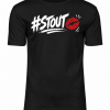 #STOUT Sketch Kiss T-Shirt in zwart met wit-rode frontprint